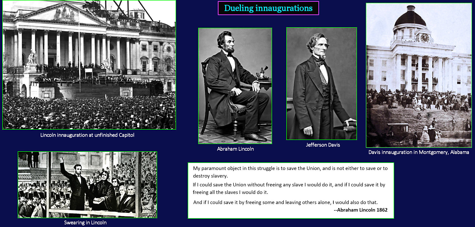 Lincoln and Jefferson Davis, 1861